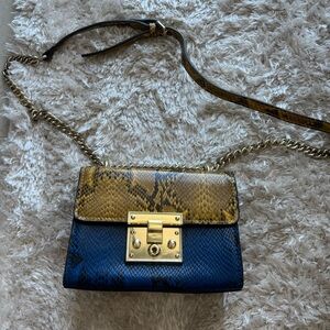 Blue and Gold Snake Print Bag